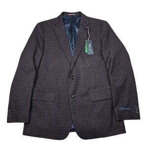 Tommy Hilfiger Conrad Sport Coat Mens 44L 44 Purple Plaid TH Flex‎ $295 NEW